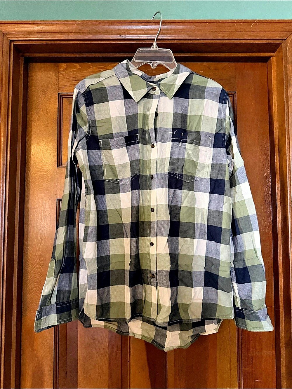 Carhartt Rugged Flex Relaxed Fit Plaid Shirt Plaid Button Down.  Green, Blue, an